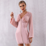 Frill Neck Casual Dress