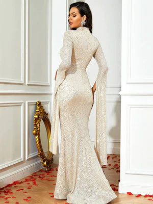 Sasha Silver Sequins Gown