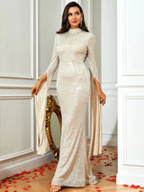 Sasha Silver Sequins Gown