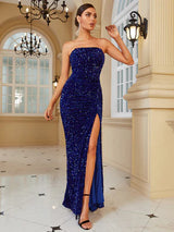 Gianna Navy Sequins Gown
