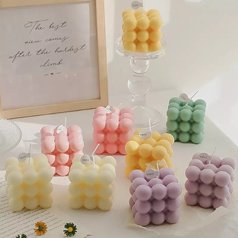 BUBBLE CUBE SCENTED CANDLE | AVAILABLE IN 6 COLOURS