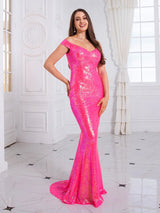 Miami Pink Sequin Gown