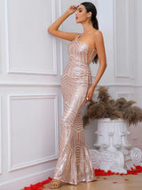 Flona Gold Sequins Gown