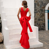ZARION Red Bow Gown