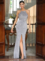 Amberlee Sequins Gown - Silver