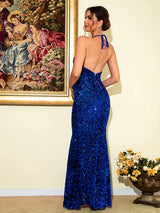 Amberlee Sequins Gown - Navy Blue
