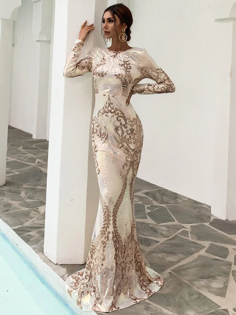 TINA HOLLY Sequins Gown