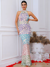 Jane Elastic Sequins Gown