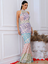 Jane Elastic Sequins Gown